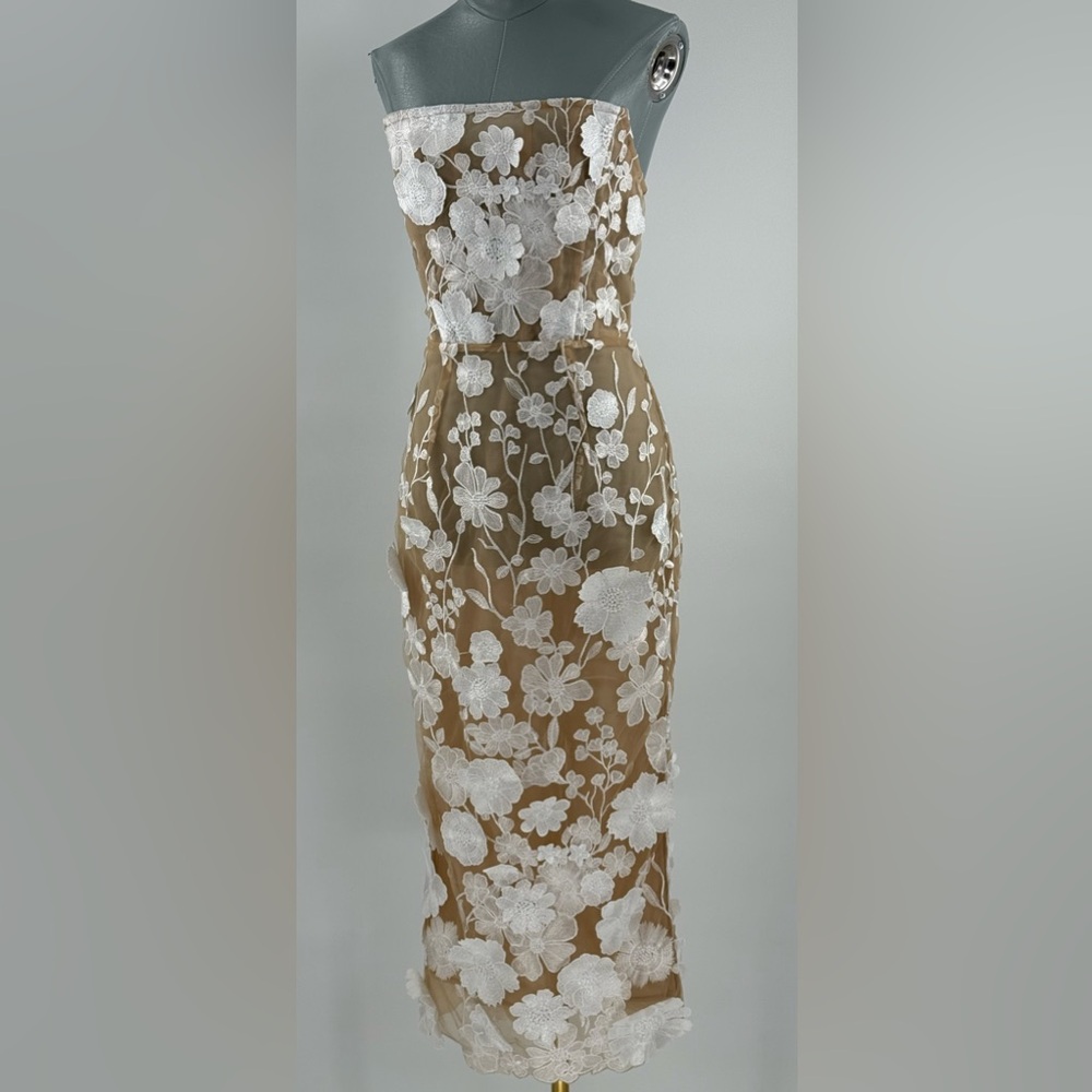 🆕 BRONX & BANCO 🧿 NWOT Jasmine Blanc Corset Midi Dress, Sz L US 8 - Picture 5 of 17